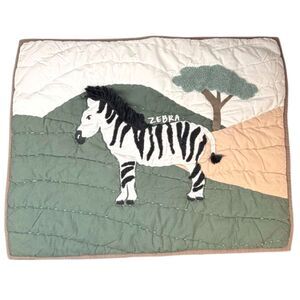 Pottery Barn Kids Brendan Animals Safari Standard Pillow Sham Jungle Zebra *FLAW